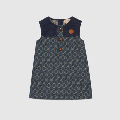 女童蓝色GG Logo牛仔连衣裙