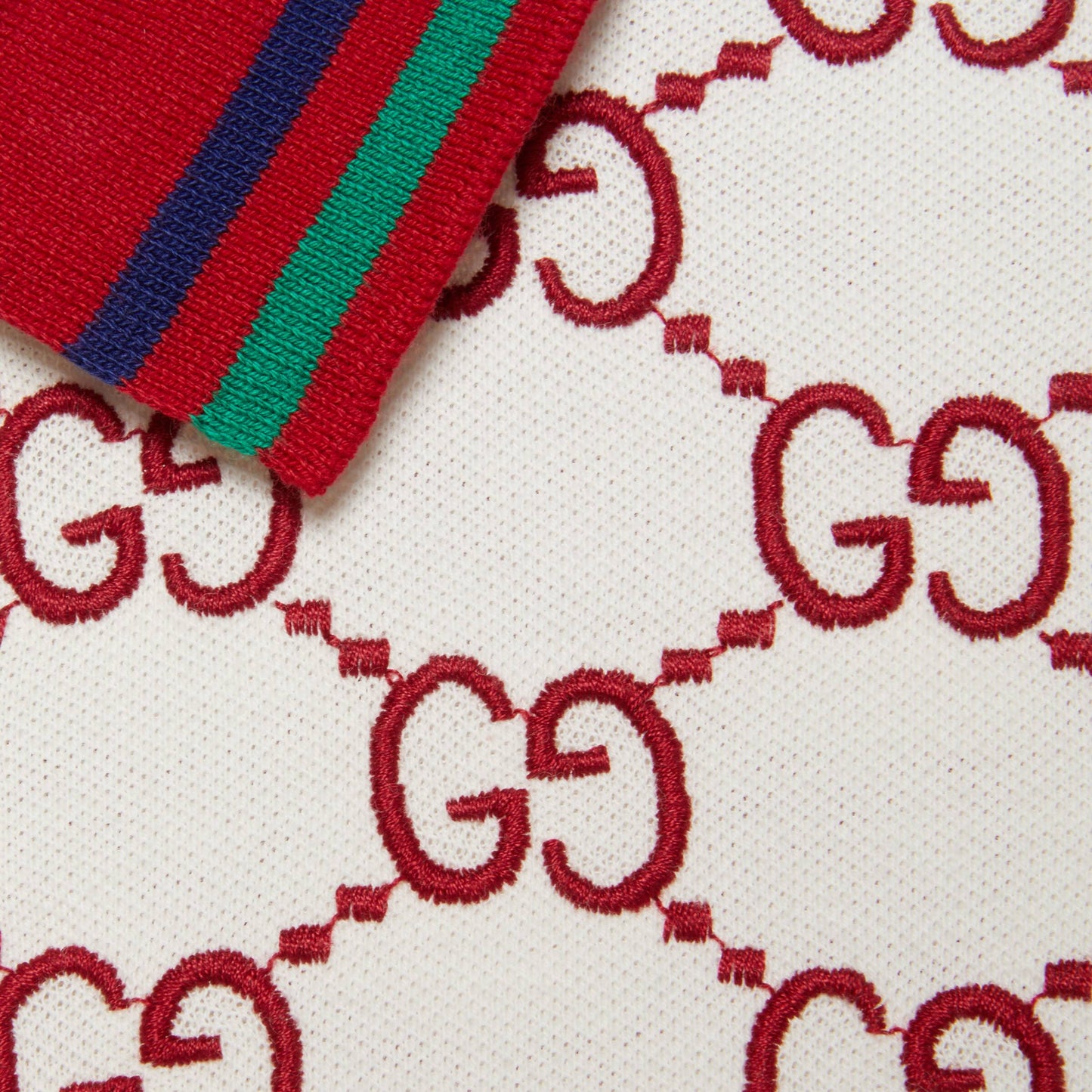 女童象牙白GG Logo棉连衣裙