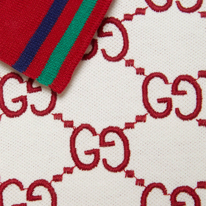 女童象牙白GG Logo棉连衣裙