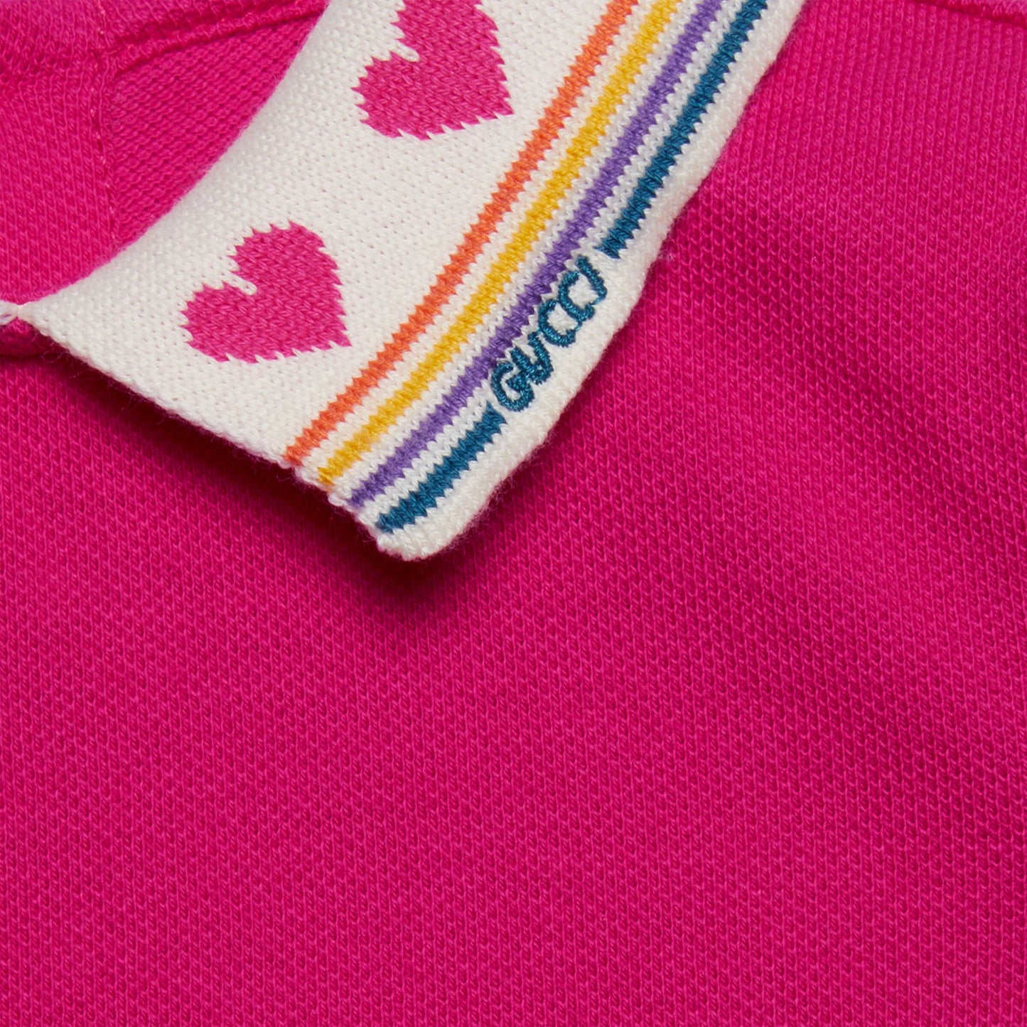 女婴亮粉色棉连衣裙