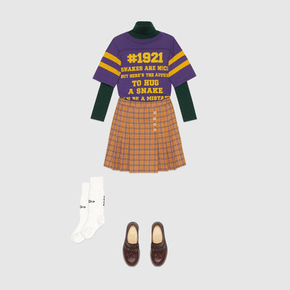 女童绿色GG Logo羊毛毛衣