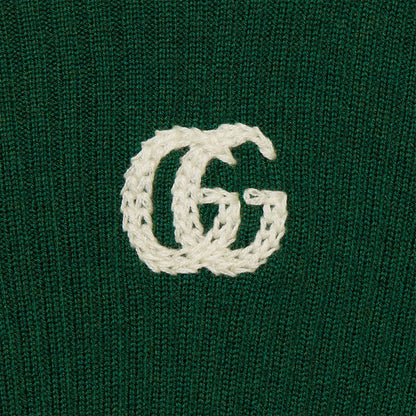 女童绿色GG Logo羊毛毛衣