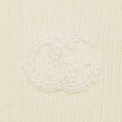女童象牙白GG Logo羊毛毛衣