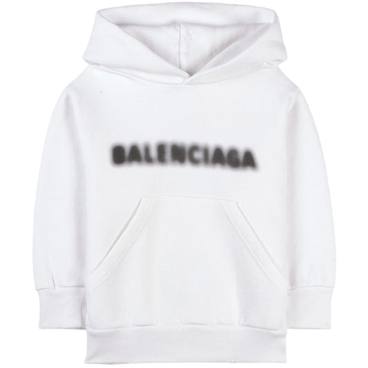 儿童白色Logo连帽卫衣