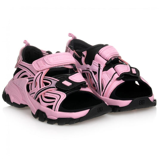 女童粉色&黑色凉鞋