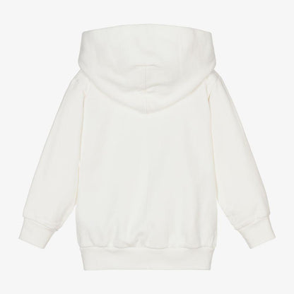 儿童白色Logo连帽卫衣