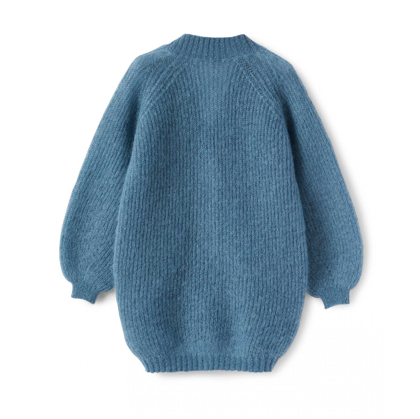 女童蓝色马海毛开衫