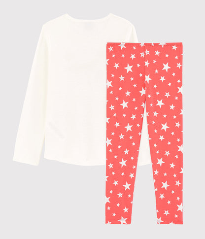 Girls White Star Cotton Nightwear