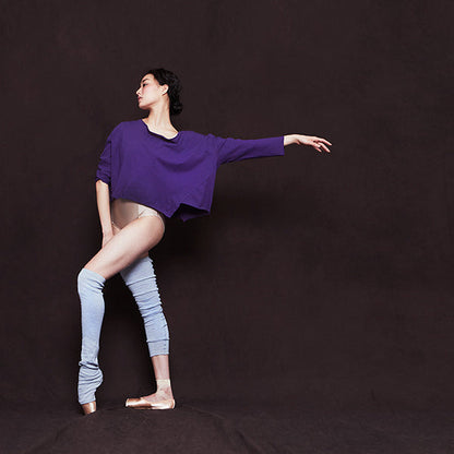 女童紫色芭蕾舞T恤