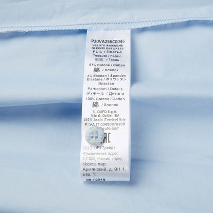 女童蓝色百褶棉连衣裙