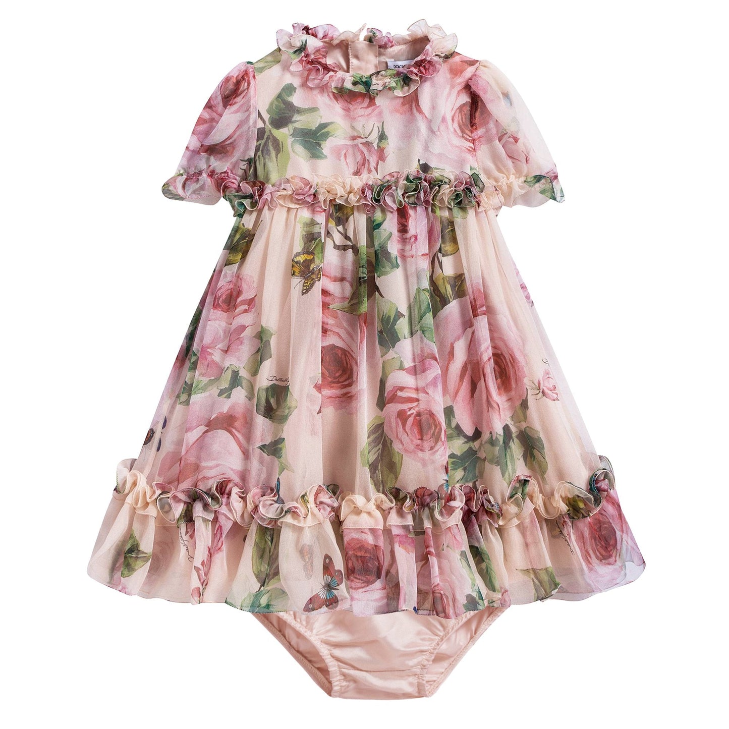 Baby Girls Rose Butterfly Printing Dress