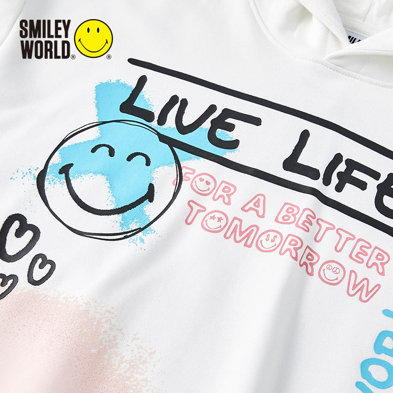 儿童白色连帽卫衣