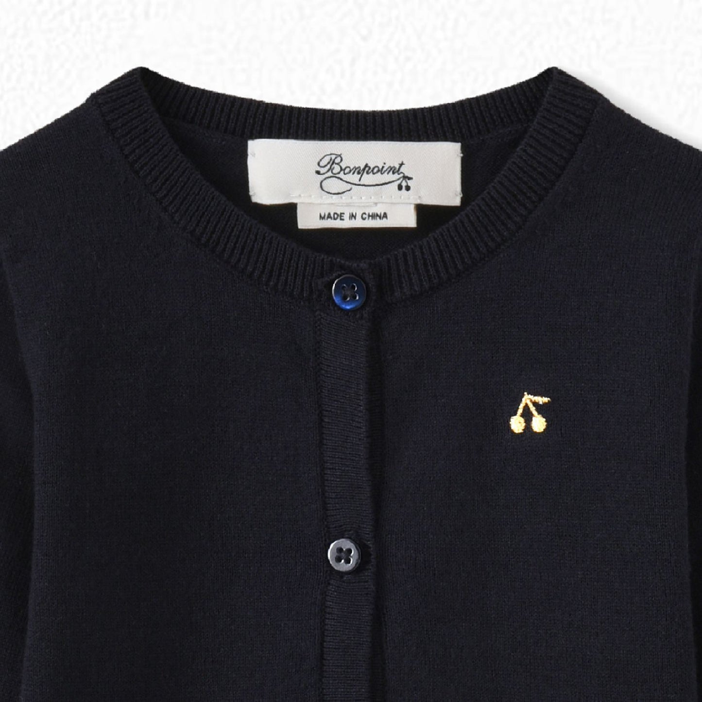 女婴藏青色棉开衫