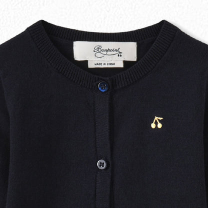 女婴藏青色棉开衫