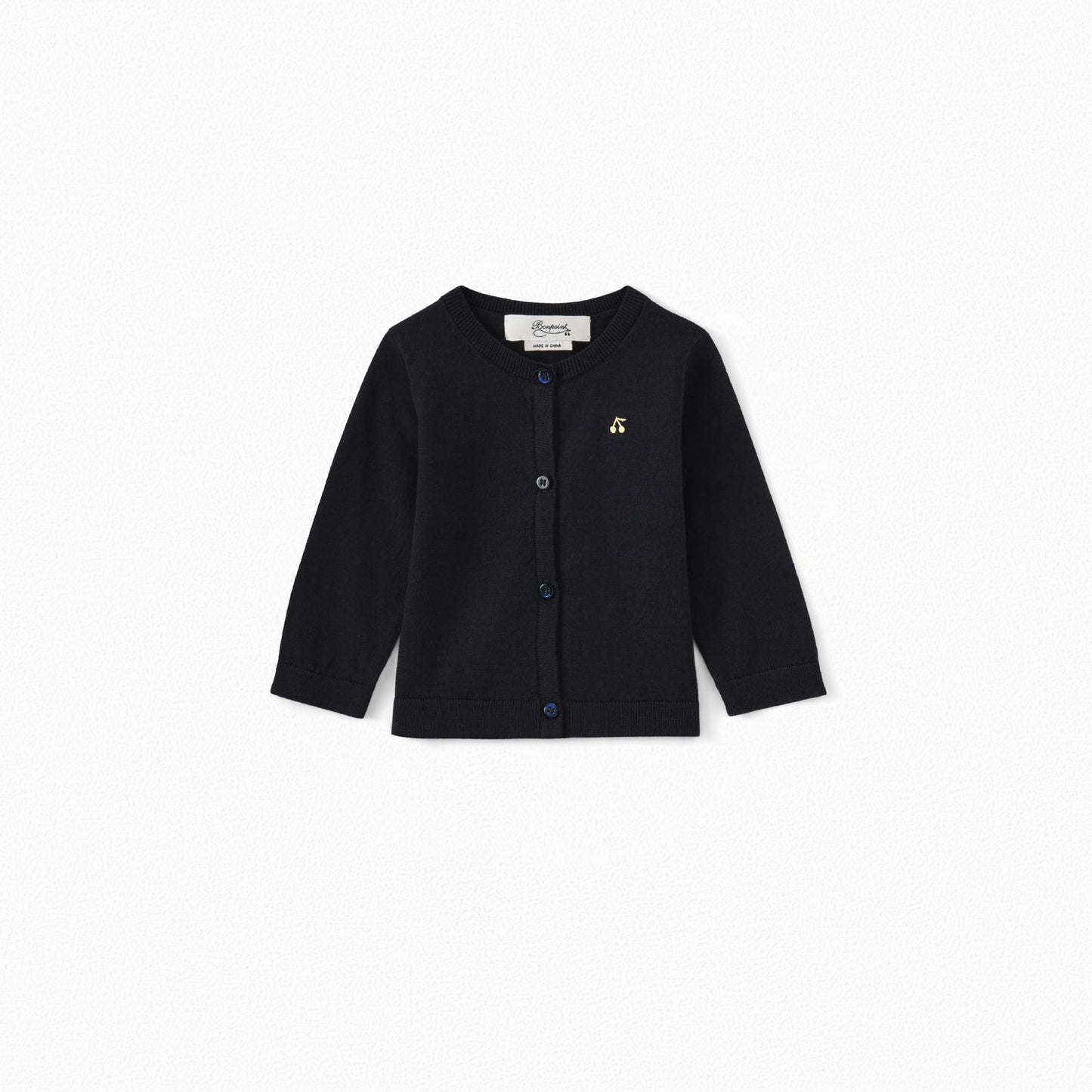 女婴藏青色棉开衫