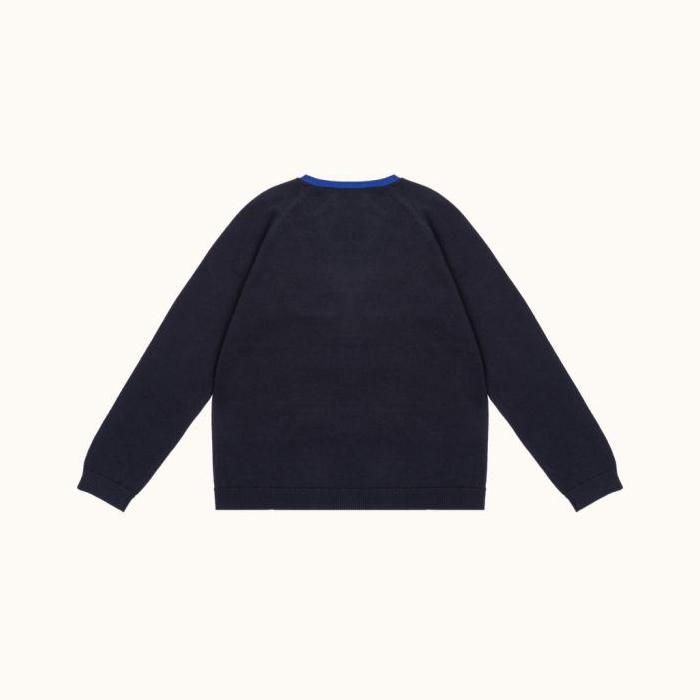 男童藏青色棉开衫