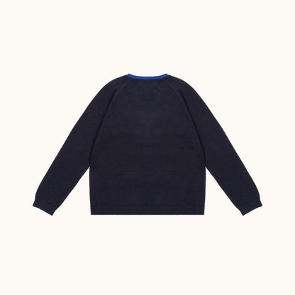 男童藏青色棉开衫