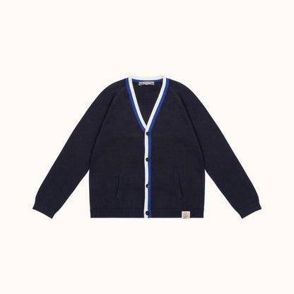 男童藏青色棉开衫