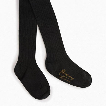 女婴黑色棉连裤袜