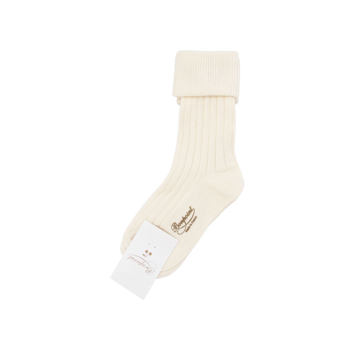 女童白色Logo棉袜