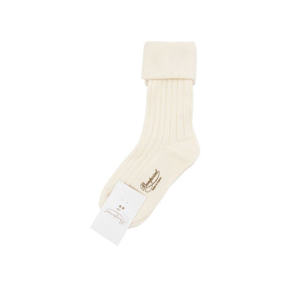 女童白色Logo棉袜