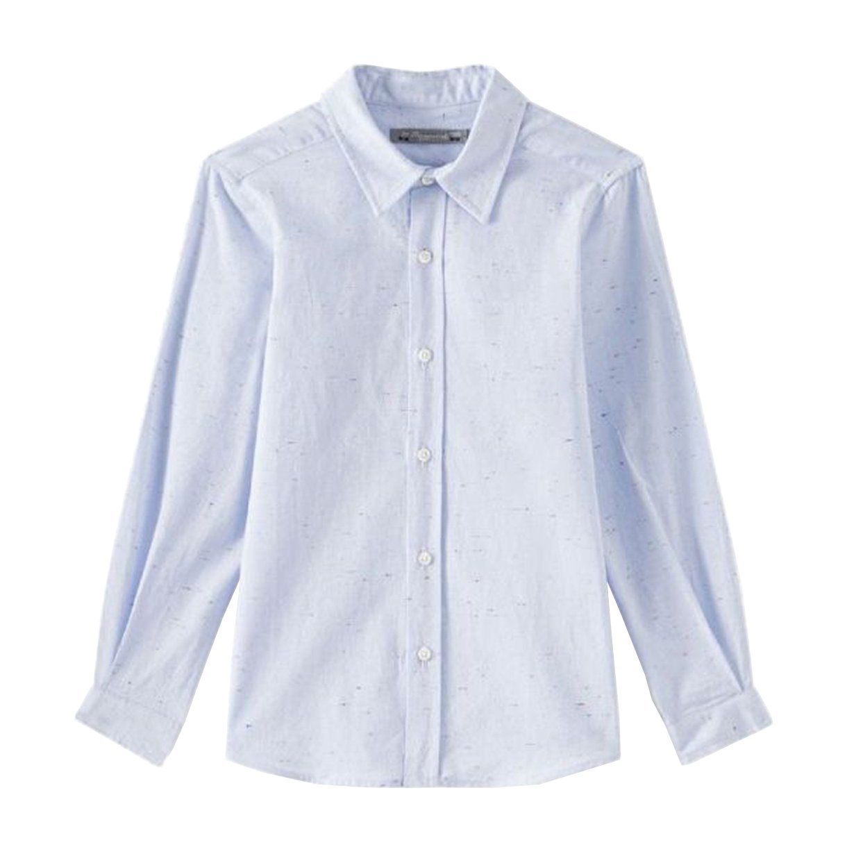 男童蓝色棉衬衫