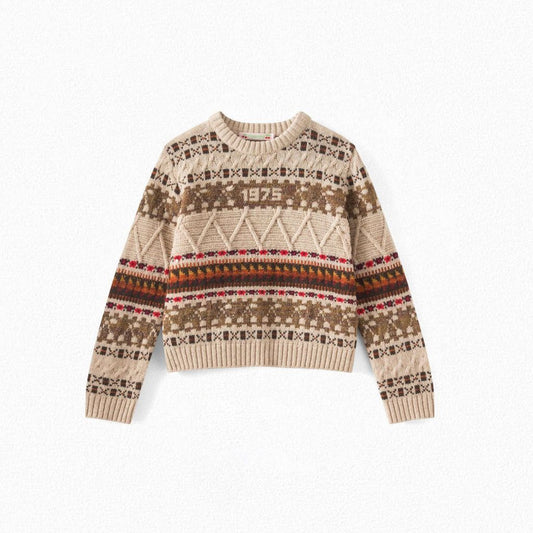 儿童米色Logo毛衣