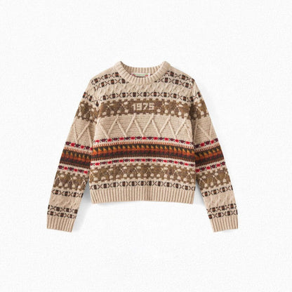 儿童米色Logo毛衣