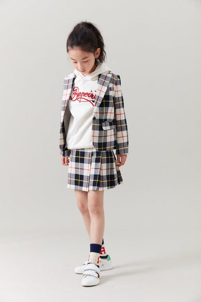 Boys & Girls Navy Check Jacket