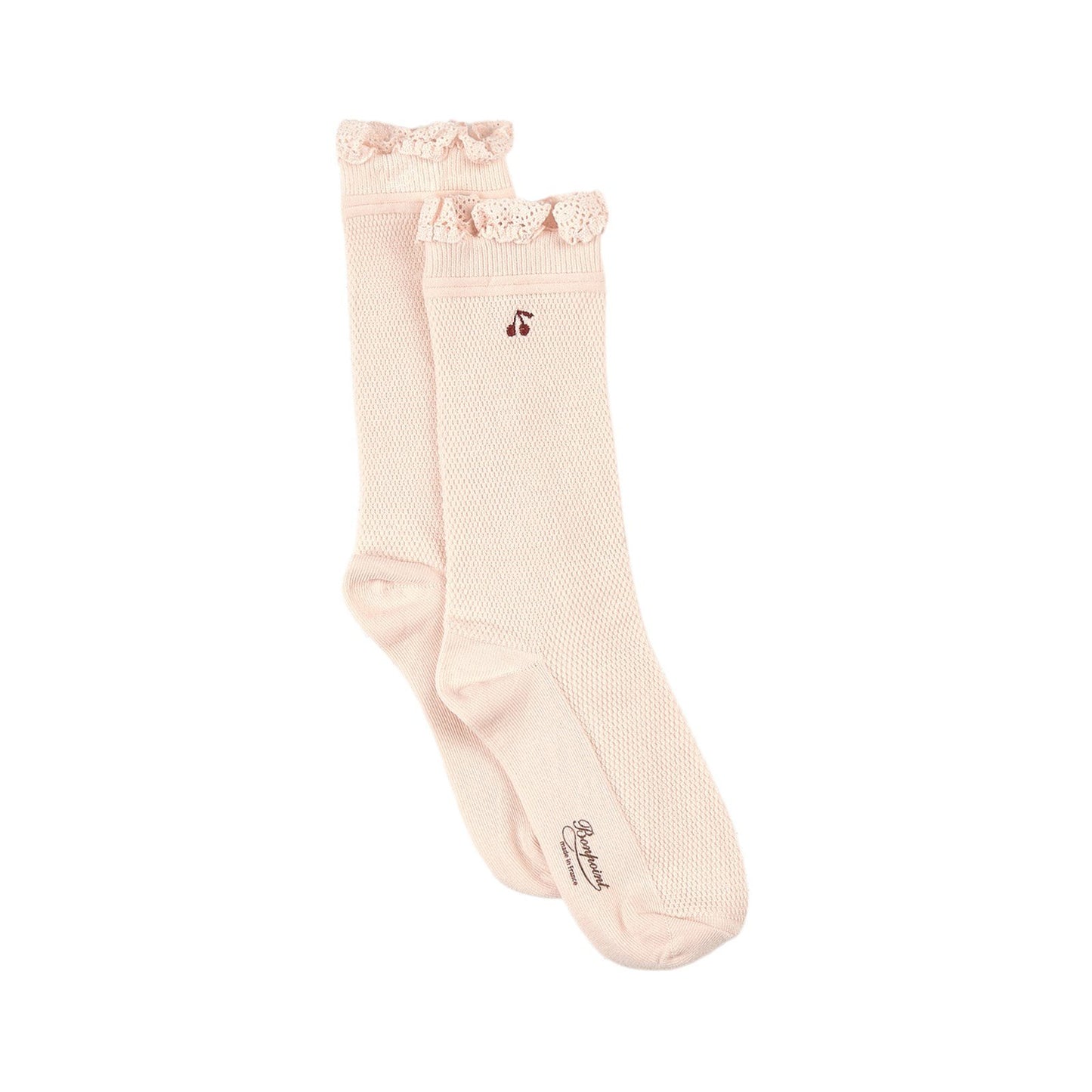 女童粉色Logo袜