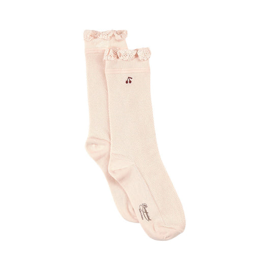 女童粉色Logo袜