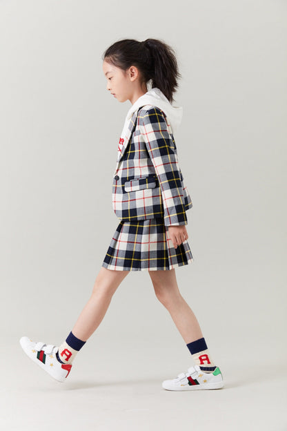 Boys & Girls Navy Check Jacket