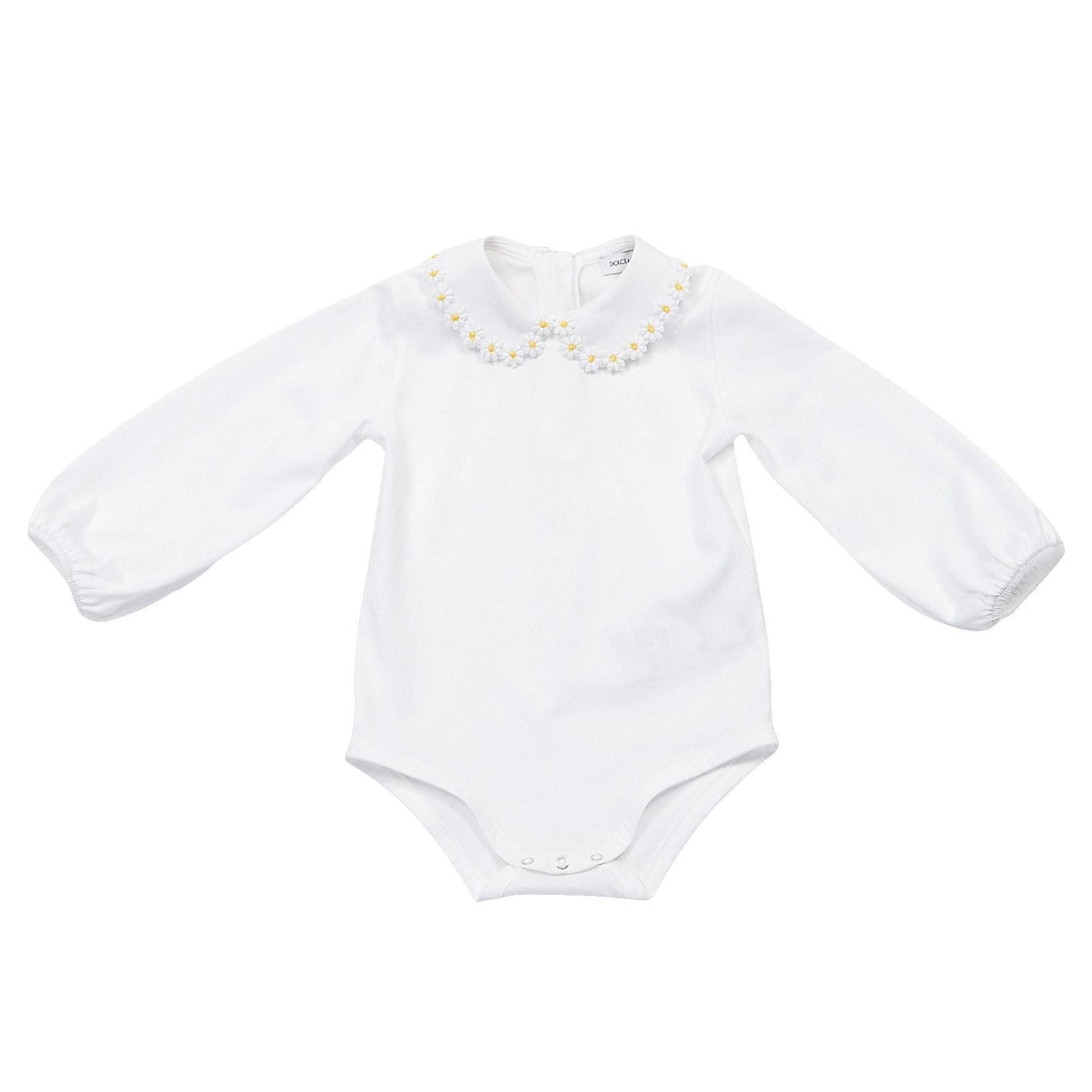 Baby Girls Ivory Bodysuit With Frill Collar