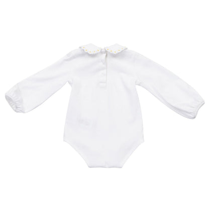 Baby Girls Ivory Bodysuit With Frill Collar