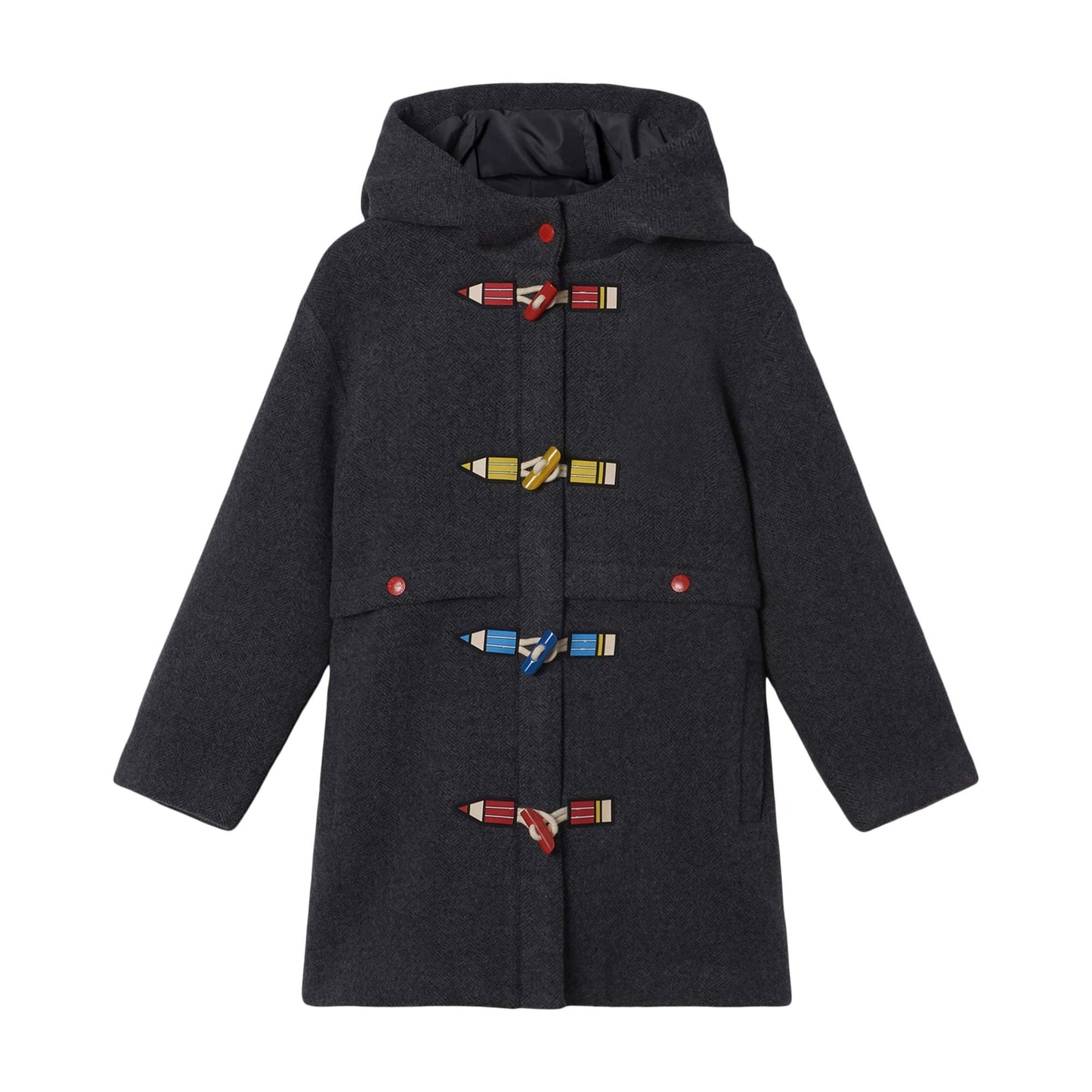 女童深灰色羊毛外套