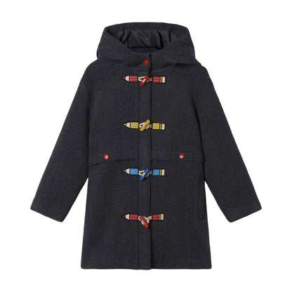 女童深灰色羊毛外套