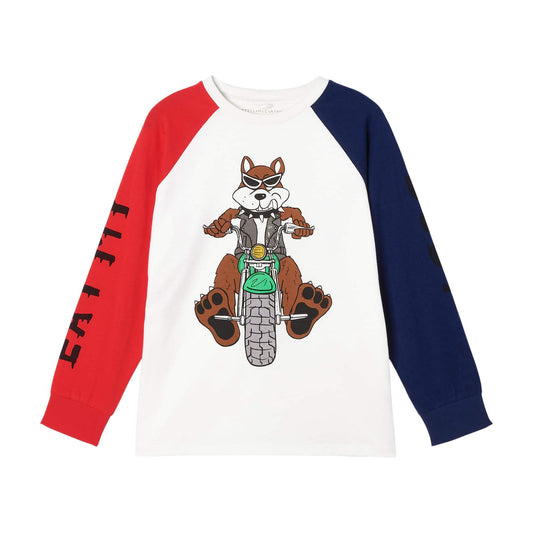 男童白色印花棉T恤