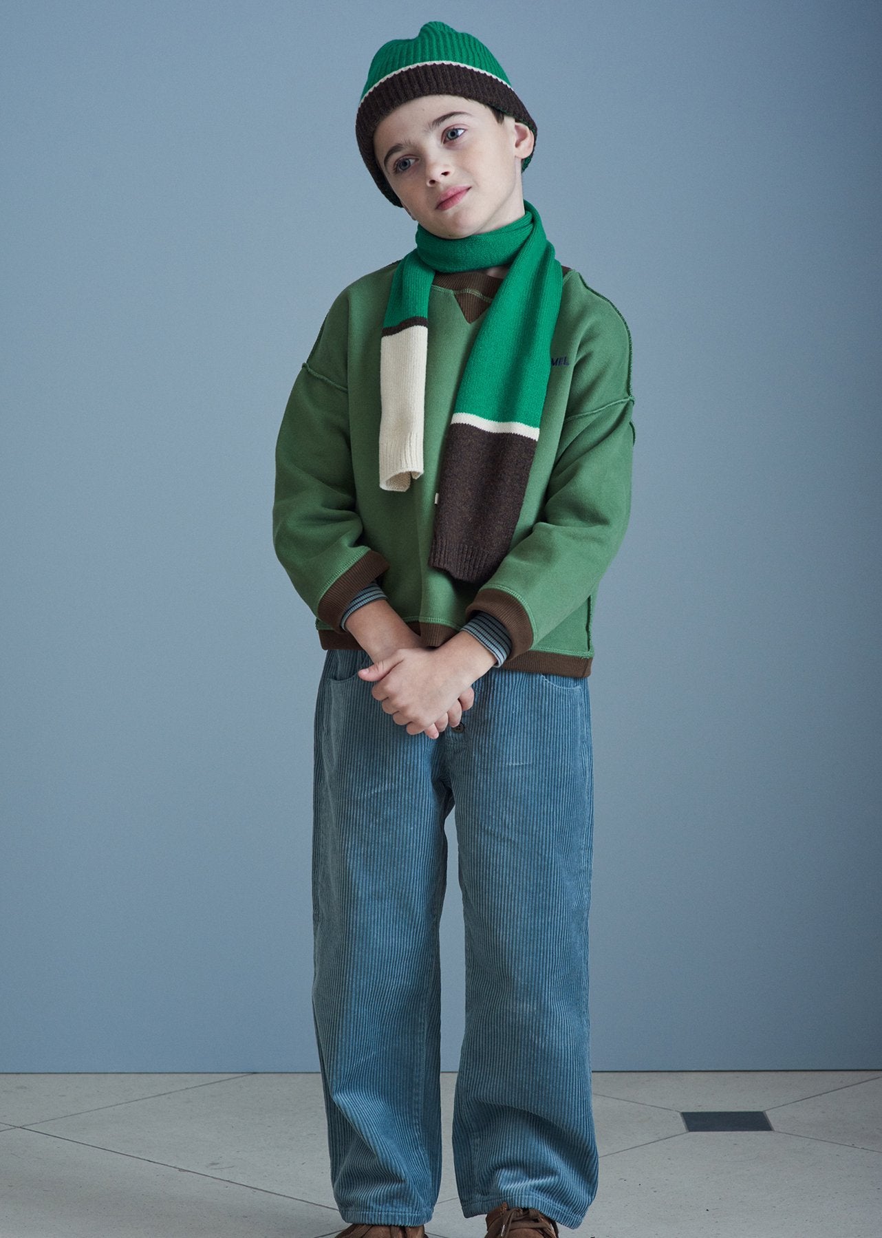 儿童绿色Logo棉卫衣