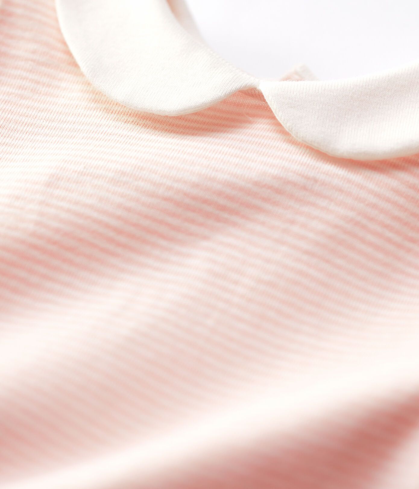 女婴粉色条纹棉连体衣