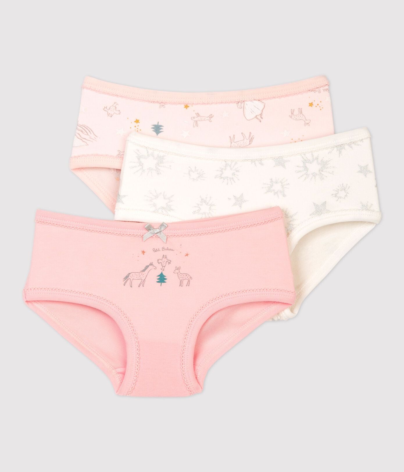 女童彩色棉内裤套装(3件)