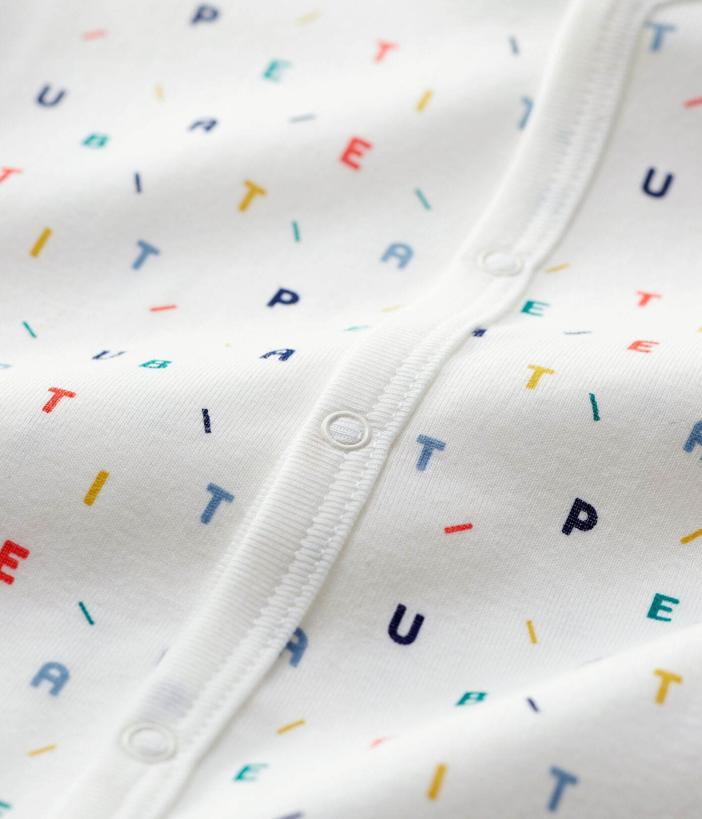 女婴白色Logo棉连体衣