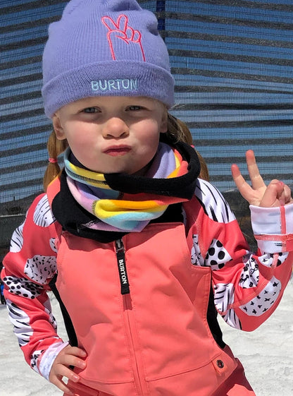 儿童彩虹色滑雪脖套