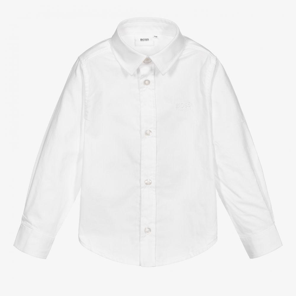 男童白色棉衬衫