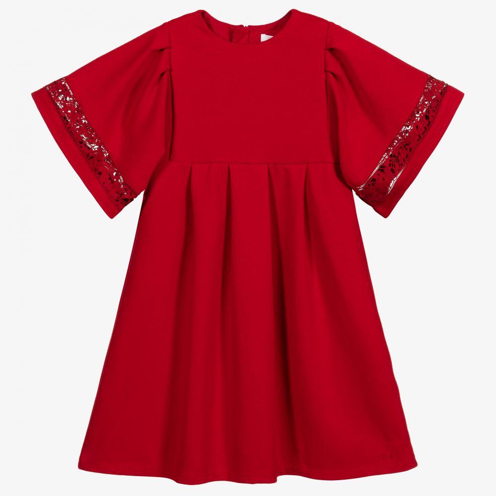 女童红色连衣裙