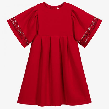 女童红色连衣裙