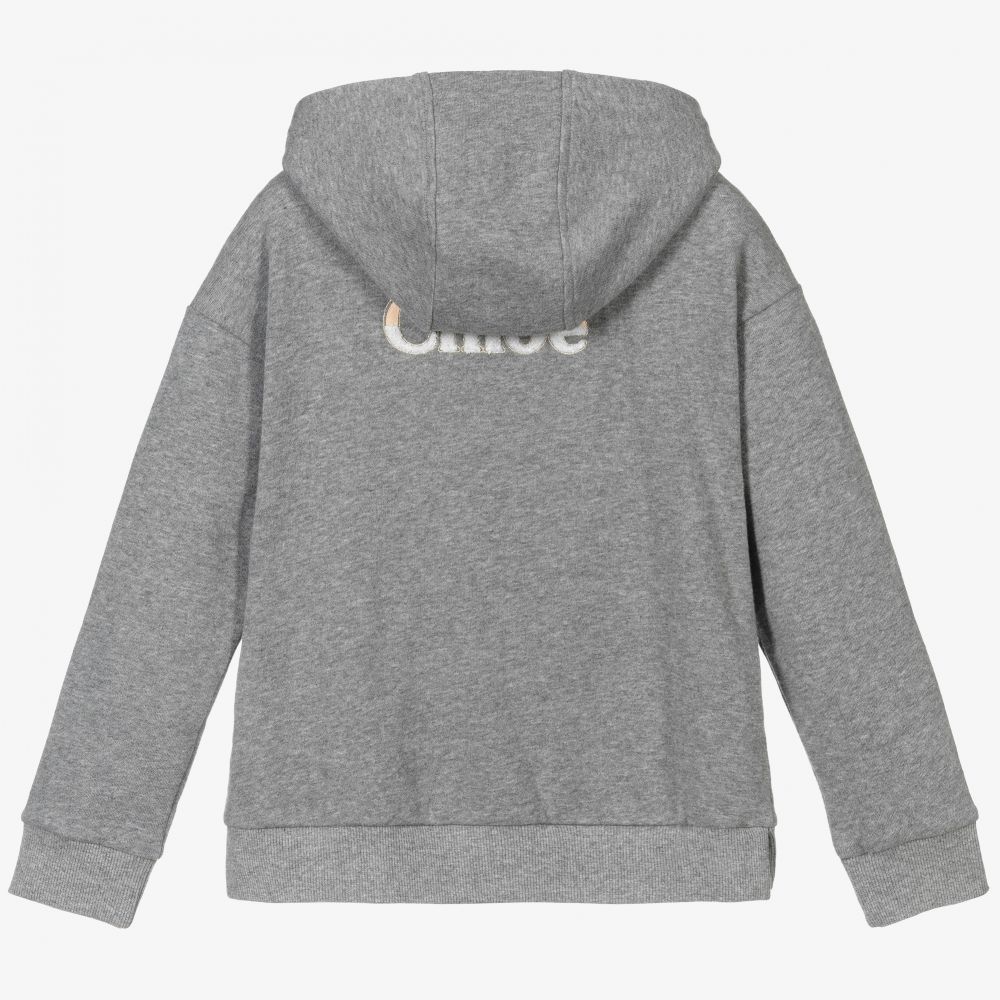 女童灰色Logo拉链上衣
