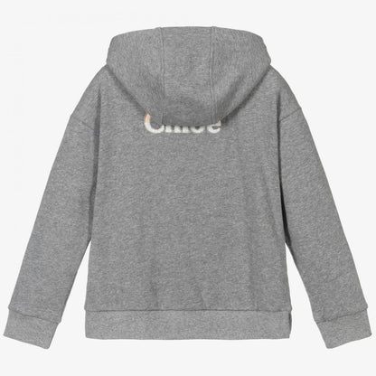 女童灰色Logo拉链上衣
