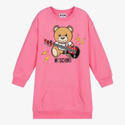 女童粉色Logo棉连衣裙
