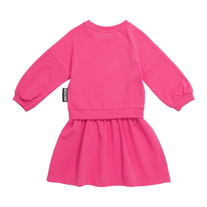 女童紫红色小熊棉连衣裙