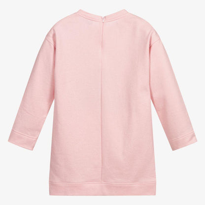 女童粉色Logo棉连衣裙